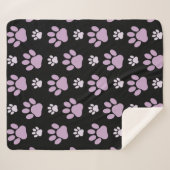 Patroon van poten, Lila poten, ovendraaien, verfdr Sherpa Deken (Voorkant (horizontaal))