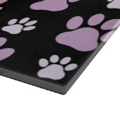 Patroon van poten, Lila poten, ovendraaien, verfdr Snijplank (Hoek)