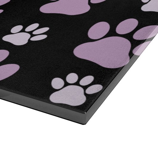 Patroon van poten, Lila poten, ovendraaien, verfdr Snijplank (Hoek)