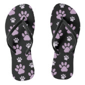 Patroon van poten, Lila poten, ovendraaien, verfdr Teenslippers (Voetbed)