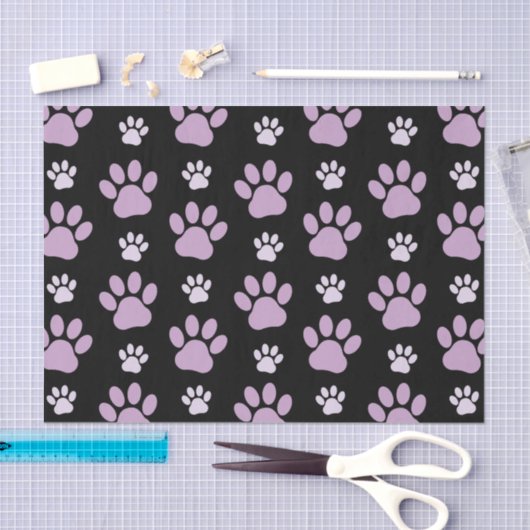 Patroon van poten, Lila poten, ovendraaien, verfdr Tissuepapier (Craft)