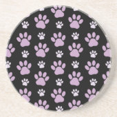 Patroon van poten, Lila poten, ovendraaien, verfdr Zandsteen Onderzetter (Voorkant)