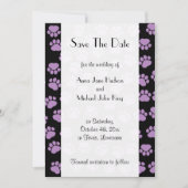 Patroon van poten, Paarse poten, sla de datum op Save The Date (Voorkant)