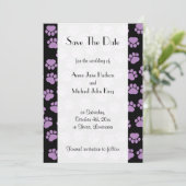 Patroon van poten, Paarse poten, sla de datum op Save The Date (Staand voorkant)