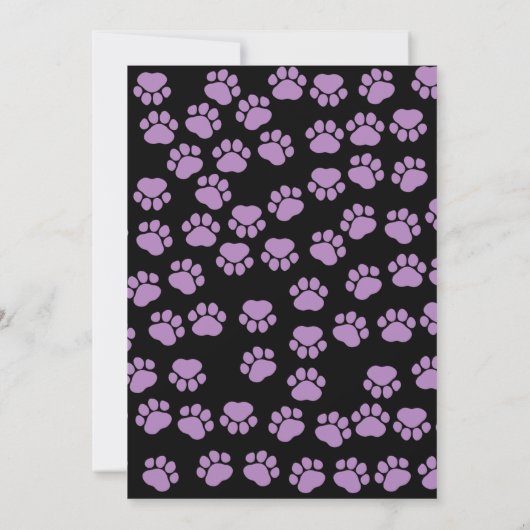 Patroon van poten, Paarse poten, sla de datum op Save The Date (Achterkant)