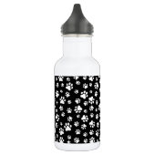 Patroon van poten, pootafdrukken, zwart en wit waterfles (Links)