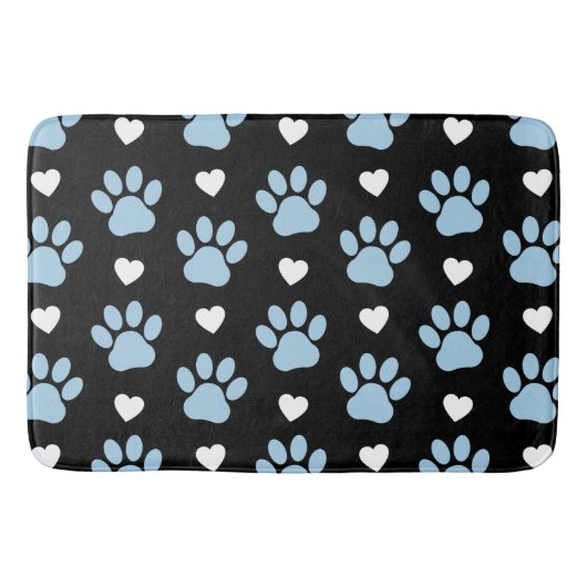 Patroon van poten, reuzenpoten, blauwe poten, witt badmat (Voorkant)