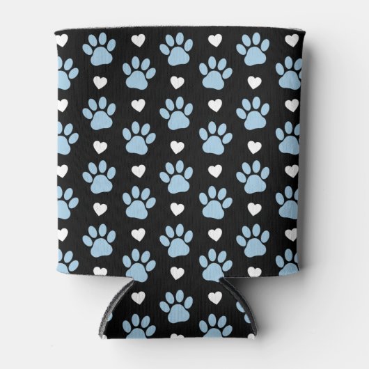 Patroon van poten, reuzenpoten, blauwe poten, witt blikjeskoeler (Voorkant)