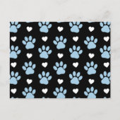 Patroon van poten, reuzenpoten, blauwe poten, witt briefkaart (Voorkant)
