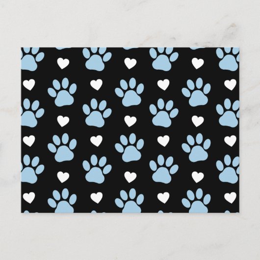 Patroon van poten, reuzenpoten, blauwe poten, witt briefkaart (Voorkant)