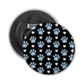 Patroon van poten, reuzenpoten, blauwe poten, witt button flesopener (Voorkant)