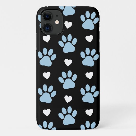 Patroon van poten, reuzenpoten, blauwe poten, witt Case-Mate iPhone case (Achterkant)
