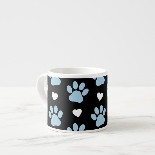 Patroon van poten, reuzenpoten, blauwe poten, witt espresso kop (Links)