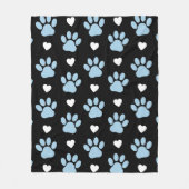 Patroon van poten, reuzenpoten, blauwe poten, witt fleece deken (Voorkant)