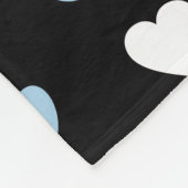 Patroon van poten, reuzenpoten, blauwe poten, witt fleece deken (Hoek)