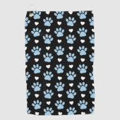 Patroon van poten, reuzenpoten, blauwe poten, witt golfhanddoek (Voorkant)