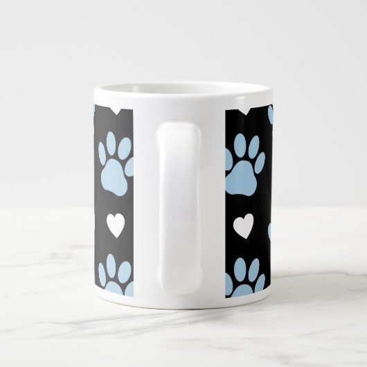 Patroon van poten, reuzenpoten, blauwe poten, witt grote koffiekop (Achterkant)