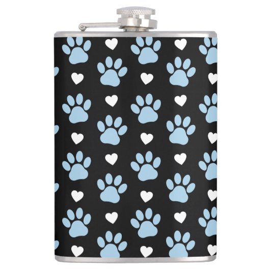 Patroon van poten, reuzenpoten, blauwe poten, witt heupfles (Voorkant)