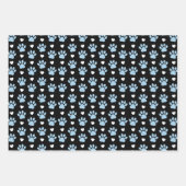 Patroon van poten, reuzenpoten, blauwe poten, witt inpakpapier vel (Voorkant 2)