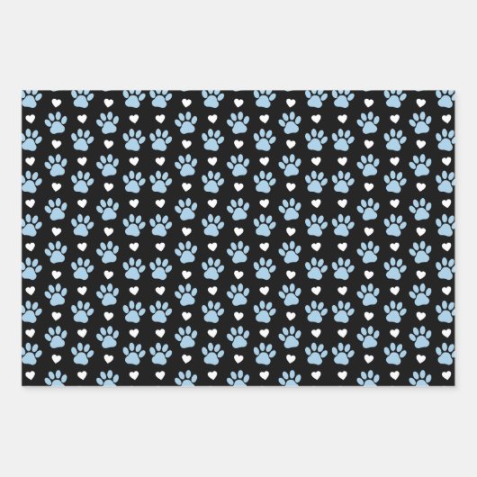 Patroon van poten, reuzenpoten, blauwe poten, witt inpakpapier vel (Voorkant)