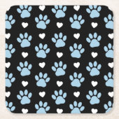 Patroon van poten, reuzenpoten, blauwe poten, witt kartonnen onderzetters (Voorkant)