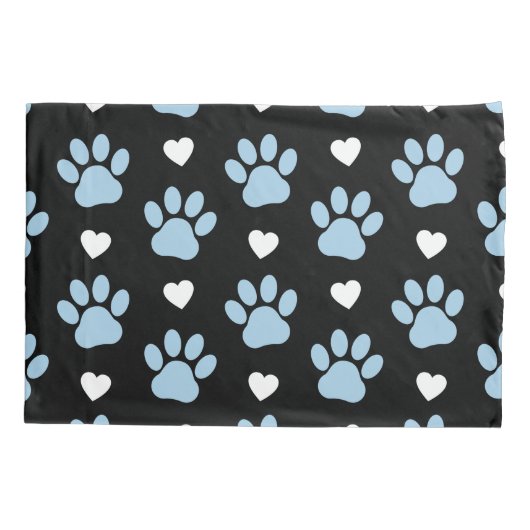 Patroon van poten, reuzenpoten, blauwe poten, witt kussensloop (Achterkant)