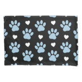 Patroon van poten, reuzenpoten, blauwe poten, witt kussensloop (Voorkant)