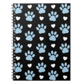 Patroon van poten, reuzenpoten, blauwe poten, witt notitieboek (Voorkant)