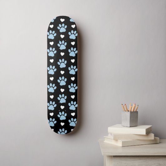 Patroon van poten, reuzenpoten, blauwe poten, witt persoonlijk skateboard (Muurkunst)