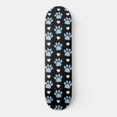Patroon van poten, reuzenpoten, blauwe poten, witt persoonlijk skateboard (Voorkant)