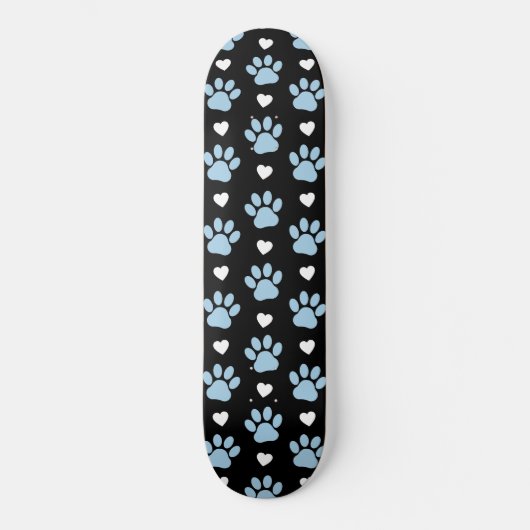 Patroon van poten, reuzenpoten, blauwe poten, witt persoonlijk skateboard (Voorkant)