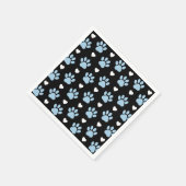 Patroon van poten, reuzenpoten, blauwe poten, witt servet (Hoek)