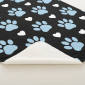 Patroon van poten, reuzenpoten, blauwe poten, witt sherpa deken (3/4)