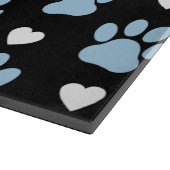 Patroon van poten, reuzenpoten, blauwe poten, witt snijplank (Hoek)