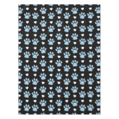 Patroon van poten, reuzenpoten, blauwe poten, witt tafelkleed (Voorkant)