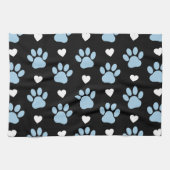 Patroon van poten, reuzenpoten, blauwe poten, witt theedoek (Horizontaal)