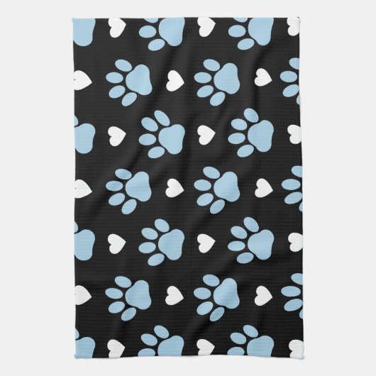 Patroon van poten, reuzenpoten, blauwe poten, witt theedoek (Verticaal)