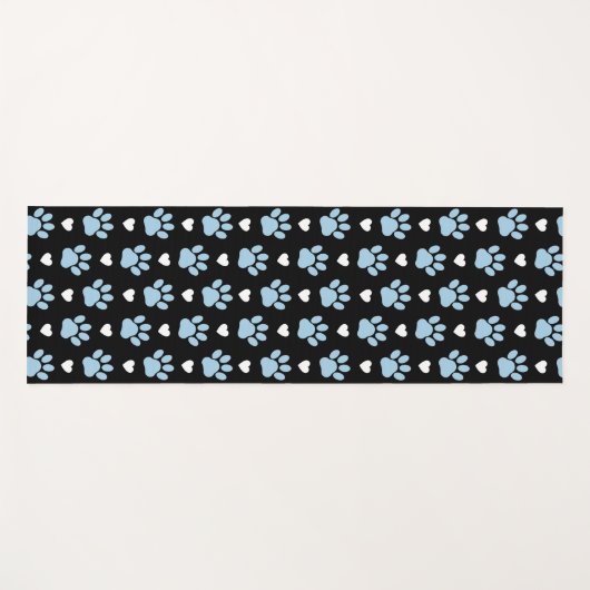 Patroon van poten, reuzenpoten, blauwe poten, witt yogamat (Voorkant (horizontaal))