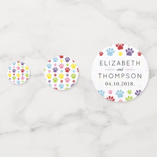 Patroon van poten, reuzenpoten, kleurrijke poten,  confetti (Voorkanten)