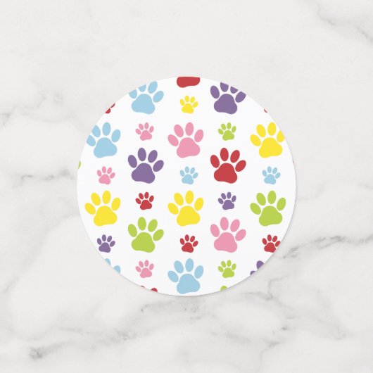 Patroon van poten, reuzenpoten, kleurrijke poten,  confetti (Kleine voorkant)