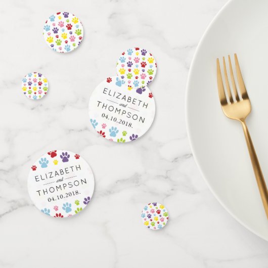 Patroon van poten, reuzenpoten, kleurrijke poten,  confetti (Groep)