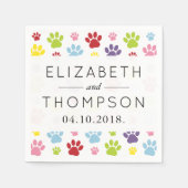 Patroon van poten, reuzenpoten, kleurrijke poten,  servet (Voorkant)