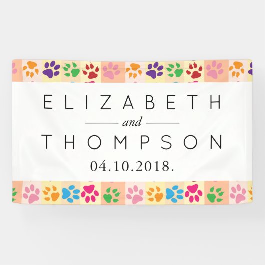 Patroon van poten, reuzenpoten, kleurrijke poten,  spandoek (Horizontaal)