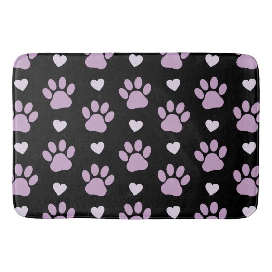 Patroon van poten, reuzenpoten, Lila poten, hart Badmat (Voorkant)
