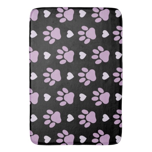 Patroon van poten, reuzenpoten, Lila poten, hart Badmat (Voorkant Verticaal)