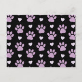 Patroon van poten, reuzenpoten, Lila poten, hart Briefkaart (Voorkant)