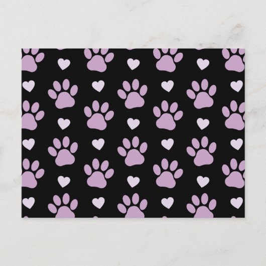 Patroon van poten, reuzenpoten, Lila poten, hart Briefkaart (Voorkant)