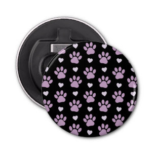 Patroon van poten, reuzenpoten, Lila poten, hart Button Flesopener