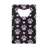 Patroon van poten, reuzenpoten, Lila poten, hart Creditkaart Flessenopener (Achterkant)