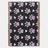 Patroon van poten, reuzenpoten, Lila poten, hart Deken (Voorkant Verticaal)